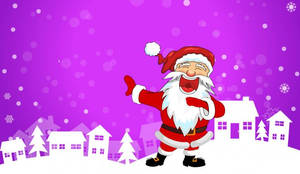 Cartoon Santa Claus Funny Christmas Wallpaper