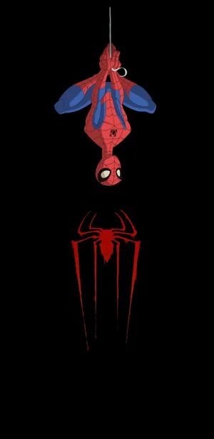 Cartoon Spiderman Middle Punch Hole Wallpaper