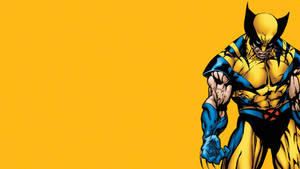 Cartoon Wolverine Sporting His Classic Yellow And Black Outfit Wallpaper