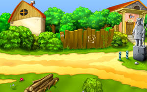 Cartoons Animated Village Wallpaper