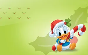 Cartoons Donald Duck Christmas Theme Wallpaper