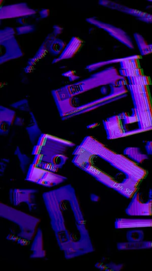 Cassette Tapes Neon Purple Iphone Wallpaper