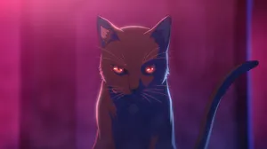 Cat Computer Black Anime Wallpaper