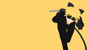 Cat Noir Yellow Vector Art Wallpaper