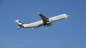 Cathay Pacific Plain Blue Sky Wallpaper