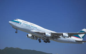 Cathay Pacific Plane Blue Sky Wallpaper