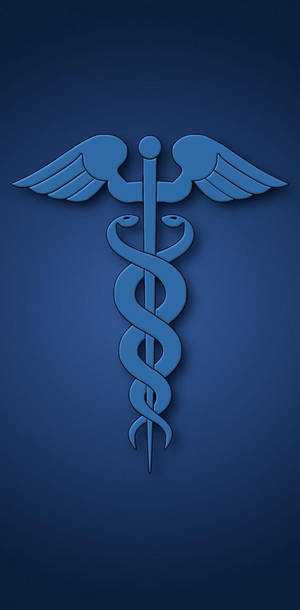 Cauduceus Medical Symbol Blue White Wallpaper