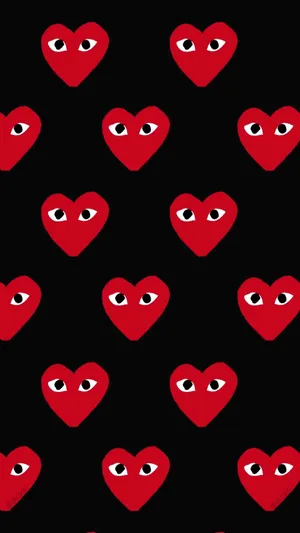 Cdg Heart Pattern Wallpaper