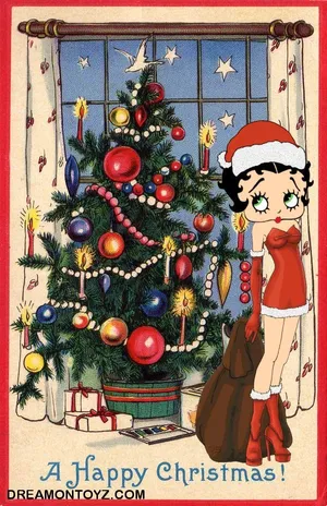 Celebrate A Festive Christmas With Betty Boop Wallpaper