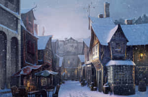 Celebrate A Magical Christmas At Hogwarts Wallpaper