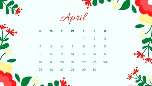 Celebrate April With A Beautiful Floral Calendar! Wallpaper