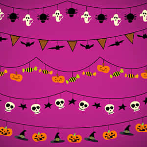 Celebrate In Style With A Festive Pink Halloween Wallpaper
