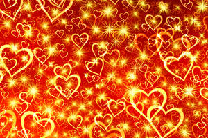 Celebrate Love Every Day With This Golden Heart Pattern. Wallpaper