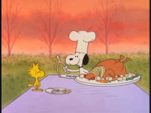 Celebrate Thanksgiving With Snoopy Wallpaper