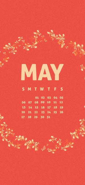 Celebrate The Beauty Of May With A Red Calendar Full Of Vibrant Flowers Wallpaper