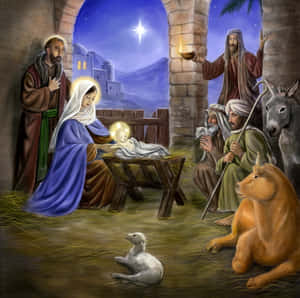 Celebrate The Birth Of Jesus This Christmas Wallpaper