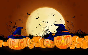 Celebrate The Magic Of Halloween With Colorful Pumpkins! Wallpaper