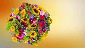Celebrate With Blooms - Colorful Happy Birthday Flower Ball Wallpaper