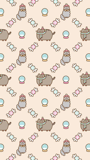 Celebrating Christmas With Pusheen & Stormy Wallpaper