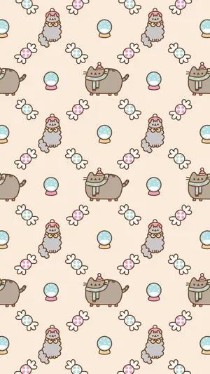 Celebrating Christmas With Pusheen & Stormy Wallpaper