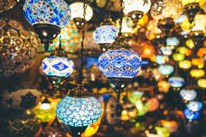 Celebrating Eid Mubarak - Colorful Feast Of Happiness Wallpaper