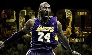 Celebrating Iconic Nba Star Kobe Bryant With His 24 Logo Wallpaper
