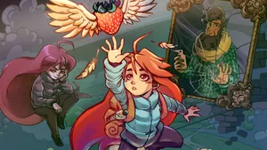 Celeste Madeline Flying Strawberry Wallpaper