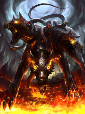 Cerberus - The Three-headed Beast Of Mythology Wallpaper