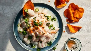 Ceviche With Green Chilies And Chips Wallpaper
