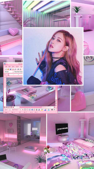 Chaeyoung Themed Pink Aesthetic Desktop Wallpaper Wallpaper