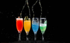 Champagne Flutes On Black Pc Wallpaper