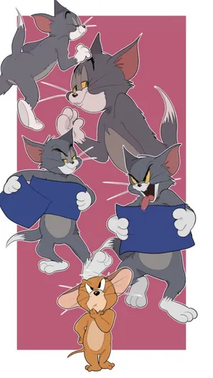 Chaotic Banter Between Tom And Jerry Aesthetic Wallpaper
