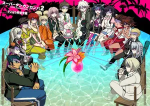 Characters From The Popular Anime Series Danganronpa Wallpaper
