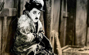 Charlie Chaplin Embracing The Cold Wallpaper