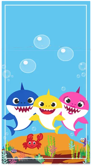 Charming Pinkfong Baby Shark Family Swimming Underwater Wallpaper
