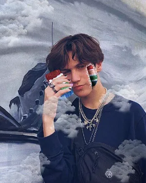 Chase Hudson In Front Of Street Art Wallpaper