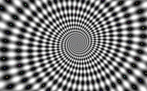 Checked Spiral Illusion Wallpaper