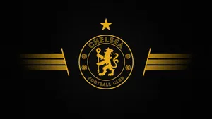 Chelsea Gold Emblem In Solid Black Wallpaper