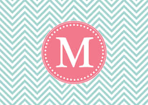 Chevron Pattern With The Letter M Wallpaper