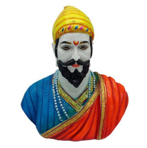 Chhatrapati Shivaji Maharaj Colorful Bust Statue Wallpaper