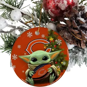 Chicago Bears Baby Yoda Christmas Ornament Wallpaper
