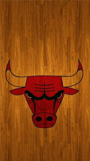Chicago Bulls On Wooden Texture Phone Wallpaper