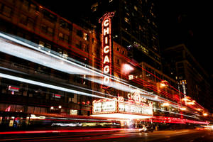 Chicago Street Road At Night Wallpaper