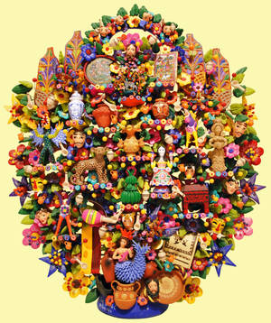 Chicano Artistic Interpretation Of The Tree Of Life Wallpaper