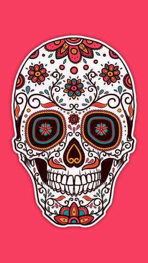 Chicano Floral Skull Art Wallpaper