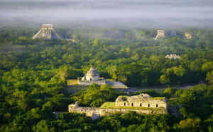 Chichen Itza Mexico Aerial View Wallpaper