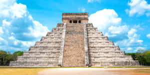 Chichen Itza Mexico Bright Blue Sky Wallpaper