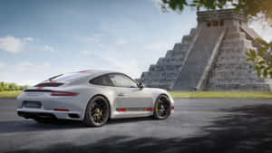 Chichen Itza Mexico Porsche 911 Carrera Gts Wallpaper