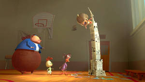 Chicken Little Fish Tower Scene Wallpaper