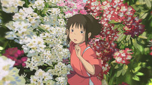 Chihiro Discovering The Mysterious Garden In Spirited Away Wallpaper